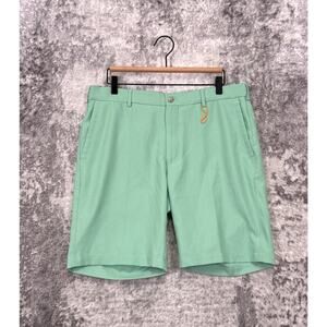 New Peter Millar Performance Shorts 34 Mens Green Golf